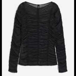 NWT H&M Black Ruched Long Sleeve Top (Sold out)